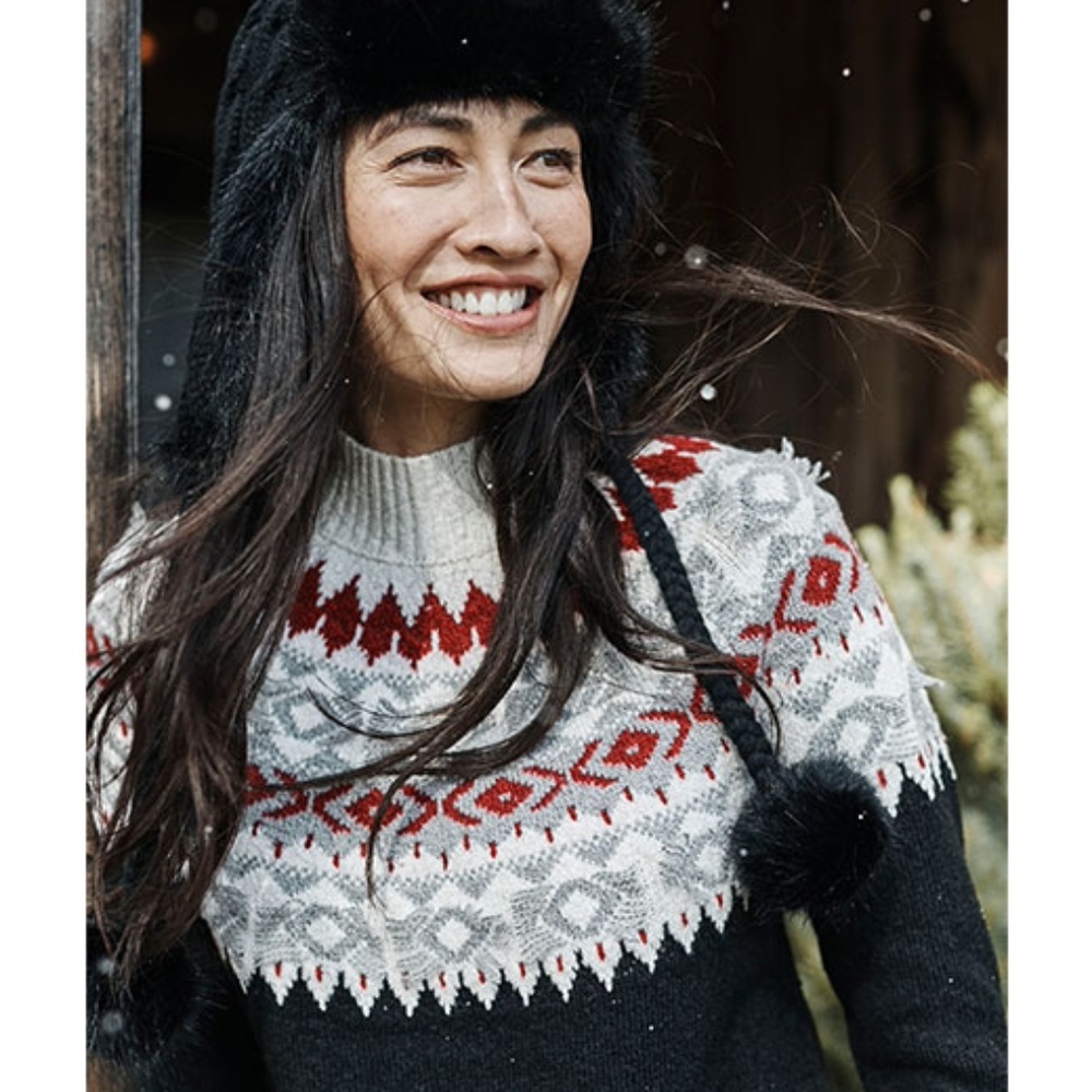 J. Jill Fair Isle Nordic Holiday Sweater, Size Small